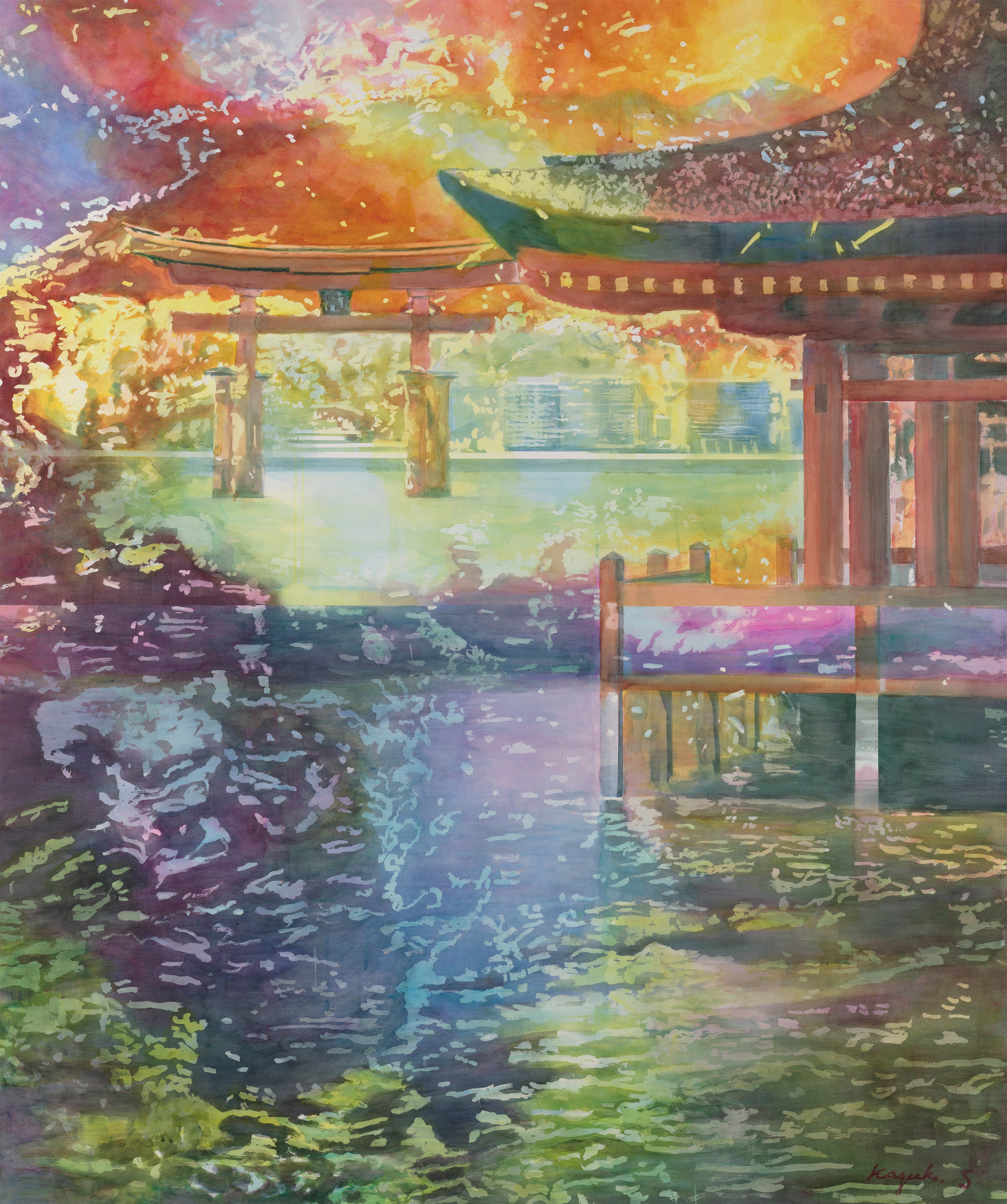 絵画　アルルの洗濯場　水彩画 No: 037「希望の光 Ⅱ」 – 販売元：株式会社ケリーエステート